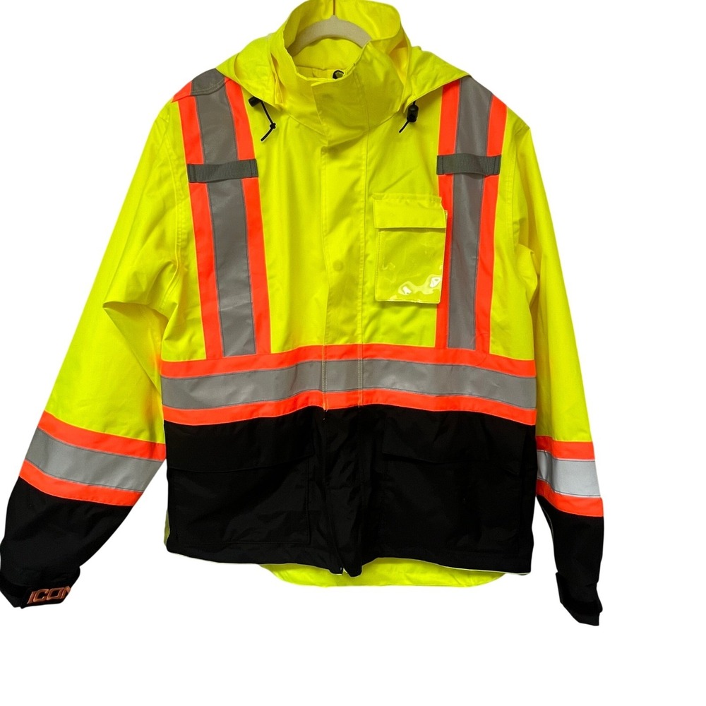 Tingley NWOT Icon SYNC System High Visibility Rain Jacket Hooded Mens XL